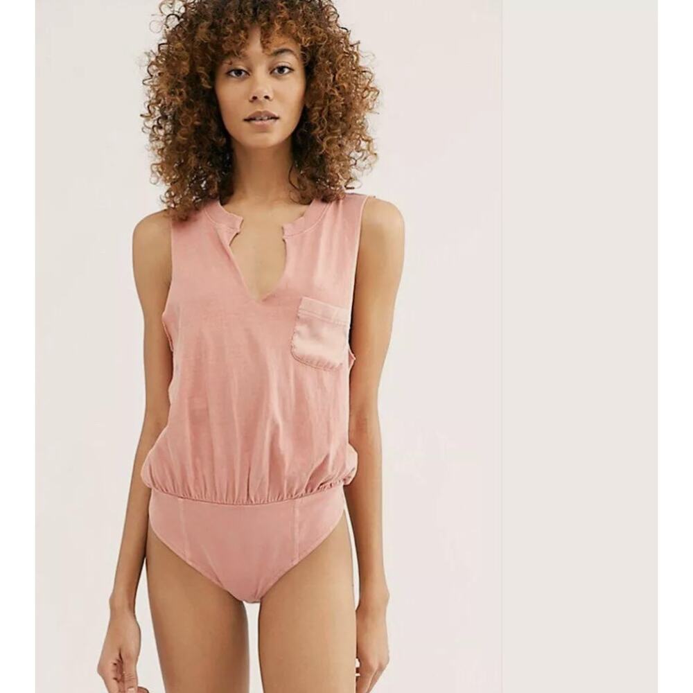 Intimately Free People In Your Pocket Bodysuit One Piece Top Medium Coral Peach